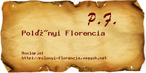 Polónyi Florencia névjegykártya